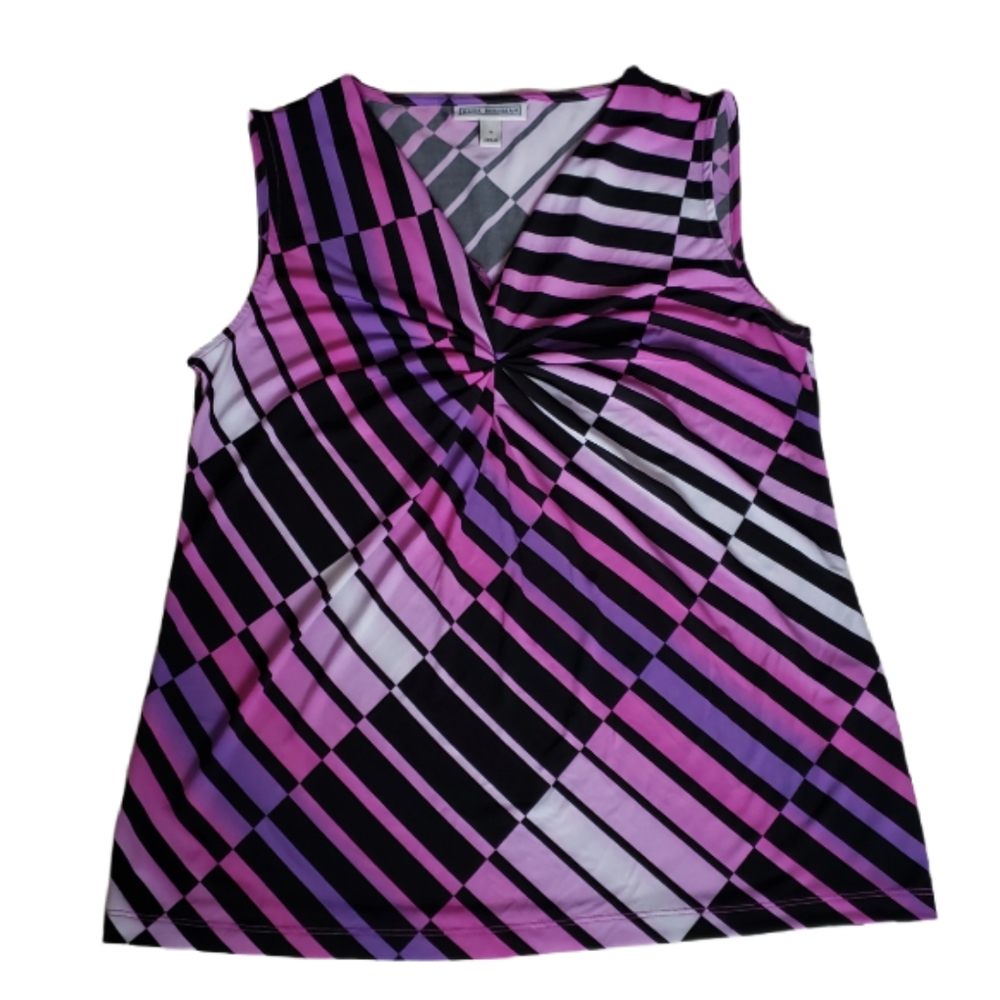 Dana Buchman Multi Coloured Sleeveless Top